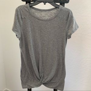 Motherhood Maternity Front Knot Gray Tee S